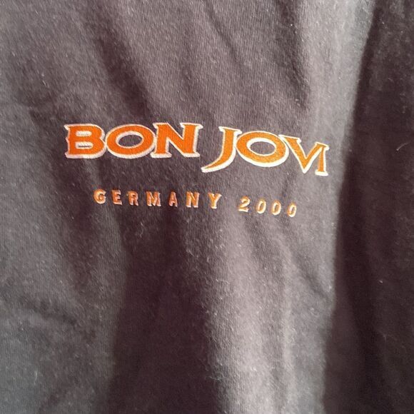Bon Jovi Germany 2000 Tour T-Shirt Black Unisex Crew Neck Size XL Rock Band Tee - Picture 2 of 3